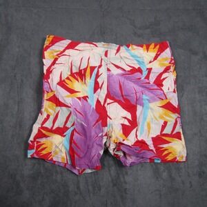 Marathon Swim Trunks Kids L 16-18 Red Tropical Bird of Paradise Print Vintage